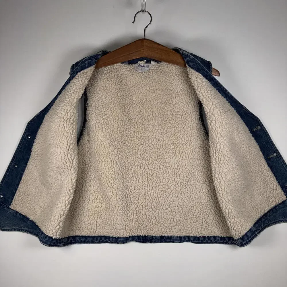VTG 70s/80s Wrangler No Fault Denims Sherpa Lined Vest RARE Tag Made in USA XL - Picture 2 of 8